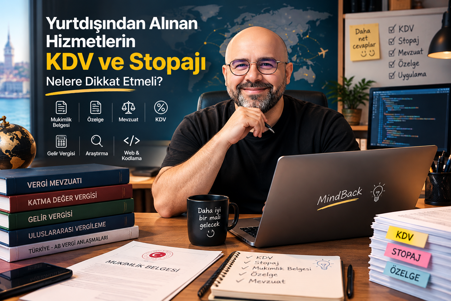 Yurt dışından alınan hizmetlerde KDV 2, stopaj, mukimlik belgesi ve vergi mevzuatı üzerine çalışan mali müşavir
